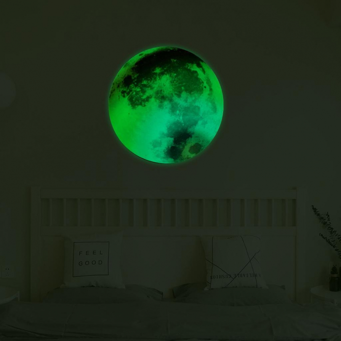Sticker Glow In The Dark Luxer, Autocolant Luna Fosforescenta, Pamant, 30 cm, stickere pamant terra pentru perete ieftin dormitor sufragerie autocolant emag luxer dedeman leroy globul pamantesc [5]