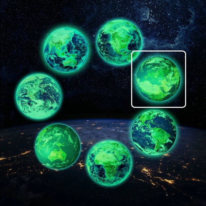 Sticker Glow In The Dark Luxer, Autocolant Luna Fosforescenta, Pamant, 30 cm, stickere pamant terra pentru perete ieftin dormitor sufragerie autocolant emag luxer dedeman leroy globul pamantesc [5]