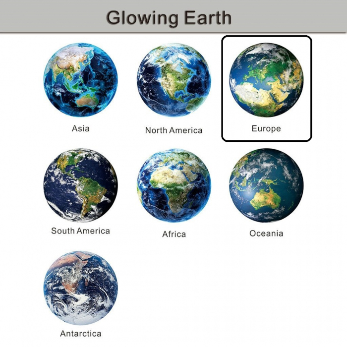 Sticker Glow In The Dark Luxer, Autocolant Luna Fosforescenta, Pamant, 30 cm, stickere pamant terra pentru perete ieftin dormitor sufragerie autocolant emag luxer dedeman leroy globul pamantesc [4]