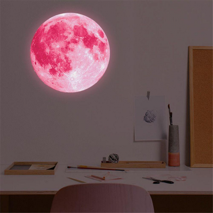 Sticker Glow In The Dark Luxer, Autocolant Luna Fosforescenta, Pamant, 30 cm, stickere pamant terra pentru perete ieftin dormitor sufragerie autocolant emag luxer dedeman leroy globul pamantesc [5]