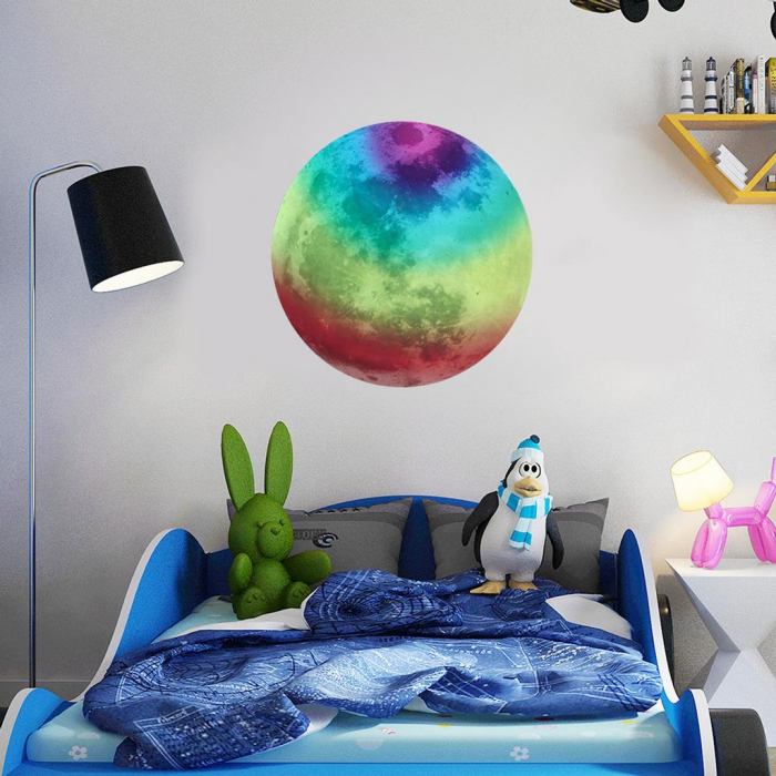 Sticker Glow In The Dark Luxer, Autocolant Luna Fosforescenta, Pamant, 30 cm, stickere pamant terra pentru perete ieftin dormitor sufragerie autocolant emag luxer dedeman leroy globul pamantesc [4]
