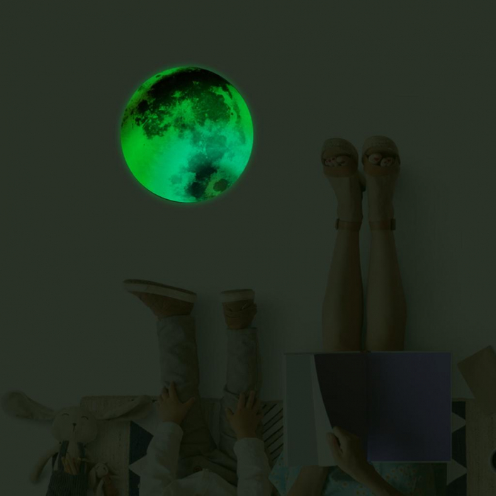 Sticker Glow In The Dark Luxer, Autocolant Luna Fosforescenta, Pamant, 30 cm, stickere pamant terra pentru perete ieftin dormitor sufragerie autocolant emag luxer dedeman leroy globul pamantesc [9]