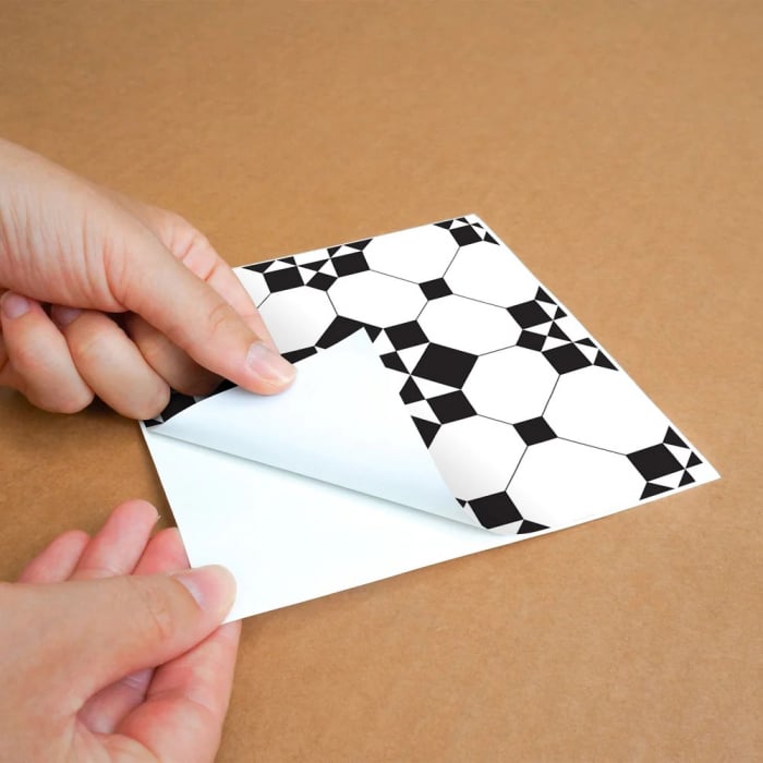 Stickere decorative pentru faianta sau perete Luxer, Set 19 buc, Model geometric Alb/Negru, 10x10 cm, stickere gresie faianta rosturi pentru baie decorative dedeman pentru geam autocolant ieftin folina ktm luxer [6]