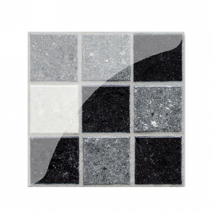 Stickere decorative pentru faianta sau perete Luxer, Set 19 buc, Mozaic Alb/Negru, 10x10 cm,  stickere mosaics sticla ieftin perete baie bucatarie dedeman jysj autoadeziv luxer [7]