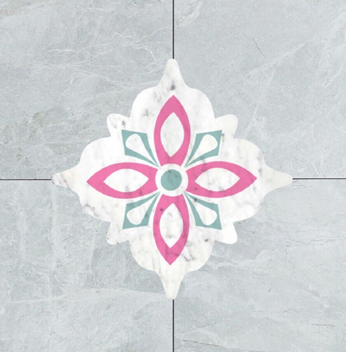 Stickere decorative pentru gresie si faianta Luxer, Set 15 buc, Roz, 7.5x7.5 cm, stickere gresie faianta rosturi pentru baie decorative dedeman pentru geam autocolant ieftin folina ktm luxer [2]