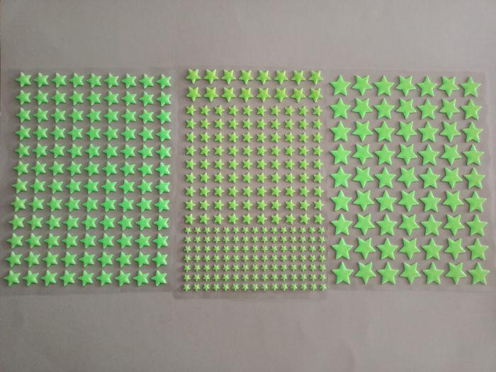 Stickere perete Glow in the dark Luxer, Stelute Fosforescente, 3 folii, 384 piese, stele fosforescente tavan perete jumbo pepco autoadezive copii dormitor camera beblusi emag dedeman luxer [6]