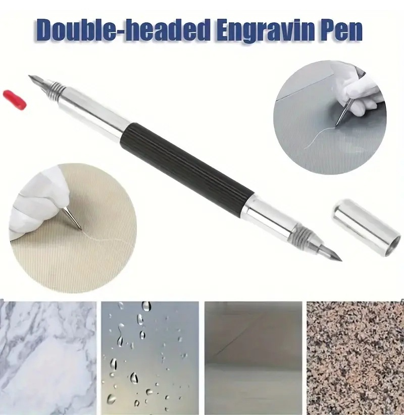 Stilou de gravură manuală Luxer cu vârf din carbură de tungsten, pentru gravare precisă pe metal, sticlă, lemn, ceramică și plastic, design ergonomic și maner antiderapant. [5]