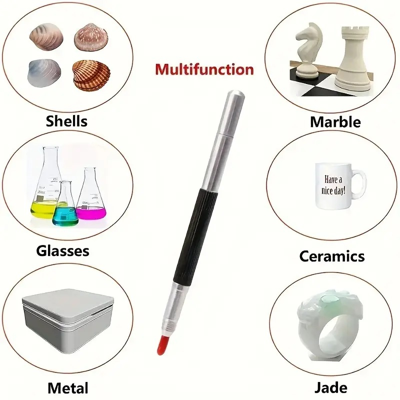 Stilou de gravură manuală Luxer cu vârf din carbură de tungsten, pentru gravare precisă pe metal, sticlă, lemn, ceramică și plastic, design ergonomic și maner antiderapant. [9]