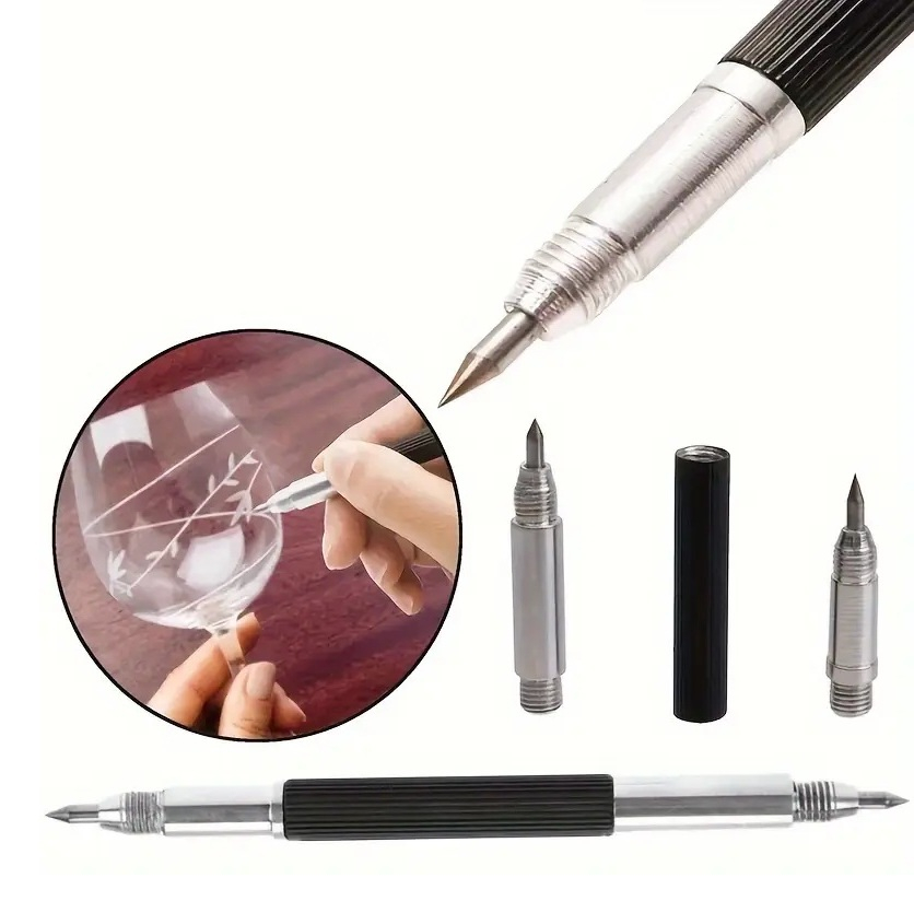 Stilou de gravură manuală Luxer cu vârf din carbură de tungsten, pentru gravare precisă pe metal, sticlă, lemn, ceramică și plastic, design ergonomic și maner antiderapant. [1]