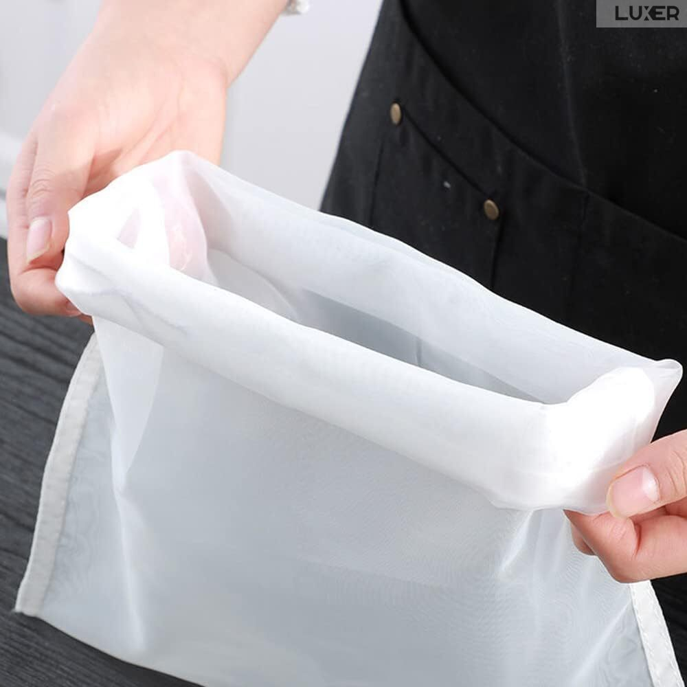 Punga Tip Filtru Cu Sita Foarte Fina Pentru Strecurare Lapte Vegetal sau Sucuri de Fructe si Legume, Dimensiuni 30x20 cm, Luxer [3]