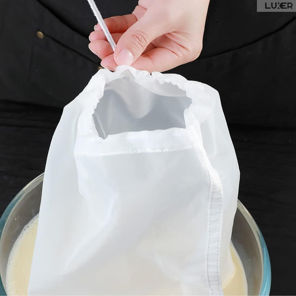 Punga Tip Filtru Cu Sita Foarte Fina Pentru Strecurare Lapte Vegetal sau Sucuri de Fructe si Legume, Dimensiuni 30x20 cm, Luxer [5]