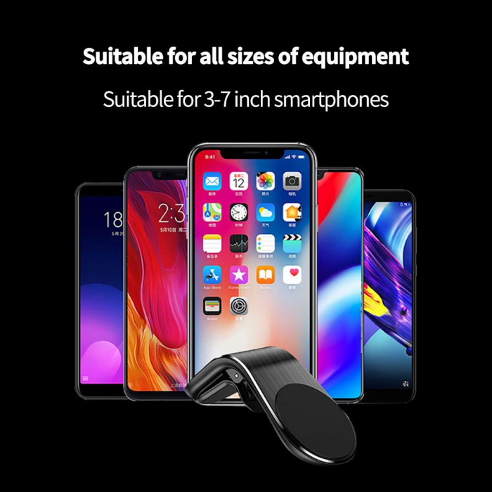 Suport auto premium Luxer pentru telefon, tableta, GPS Negru, magnetic multifunctional universal bicicleta samsung baseus altex emag flanco 10 inch antiderapant numar wireless ieftin pentru grila ventilatie bord masina ventuza ieftin ipad luxer [10]