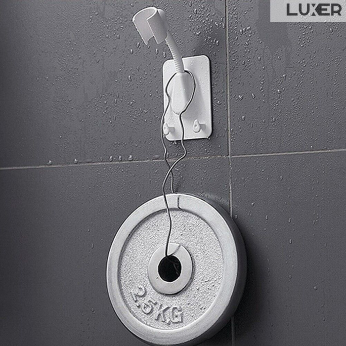 Suport Autoadeziv Pentru Capul de Dus cu 2 Agatatori, Reglabil 360 Grade, Alb/Roz/Albastru/Verde Luxer, suport para dus dedeman cu ventuza de perete reglabil dedeman hornbach leroy ikea grohe emag ieftin luxer [3]