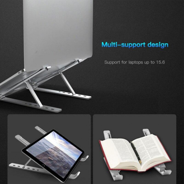 Suport Laptop Aluminiu Stand Notebook Tableta Telefon Suport Ikea pentru Birou Suport Laptop Emag Reglabil pe Inaltime Pliabil Reglabil pe inaltime Dell Lenovo Hp [12]