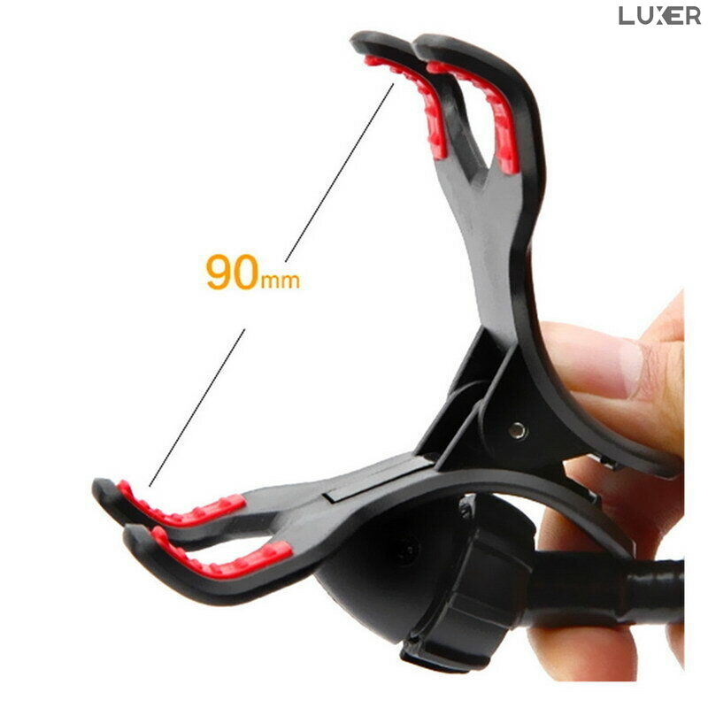 Suport Telefon cu Brat Lung Metalic Flexibil 360° si Clema de Prindere Multisuprafete, Rotativ, Universal, Negru Alb Rosu Albastru, Luxer, pentru [15]