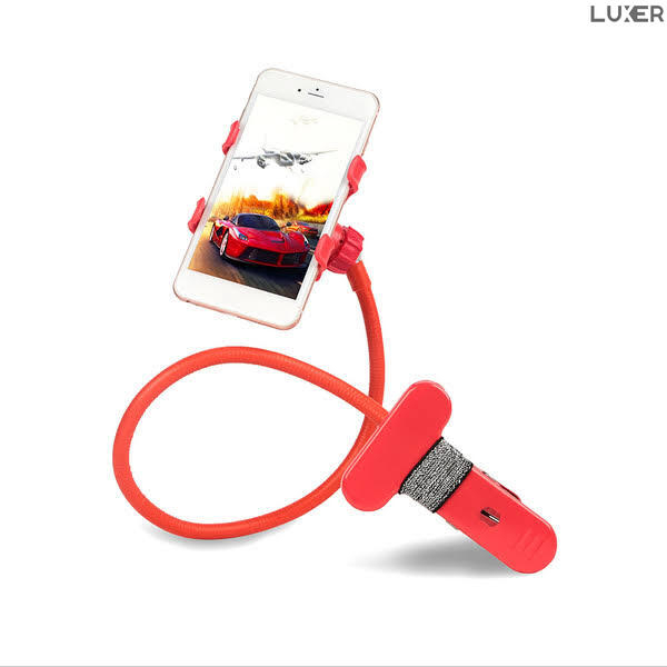 Suport Telefon cu Brat Lung Metalic Flexibil 360° si Clema de Prindere Multisuprafete, Rotativ, Universal, Negru Alb Rosu Albastru, Luxer, pentru [7]
