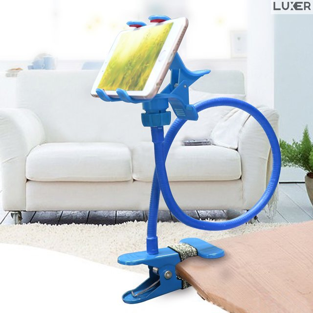 Suport Telefon cu Brat Lung Metalic Flexibil 360° si Clema de Prindere Multisuprafete, Rotativ, Universal, Negru Alb Rosu Albastru, Luxer, pentru [4]