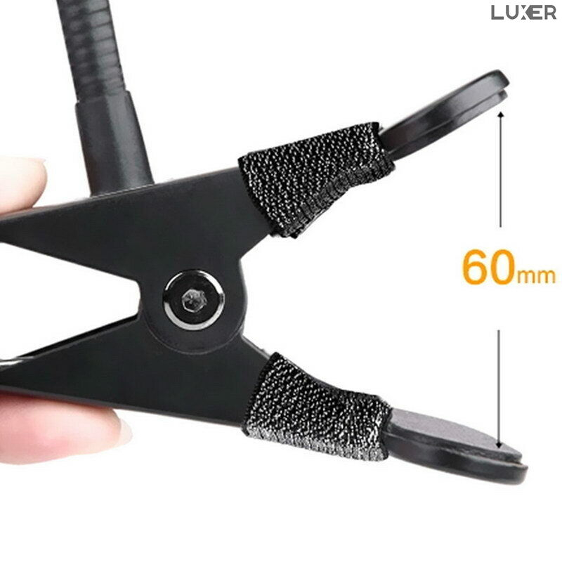 Suport Telefon cu Brat Lung Metalic Flexibil 360° si Clema de Prindere Multisuprafete, Rotativ, Universal, Negru Alb Rosu Albastru, Luxer, pentru [14]