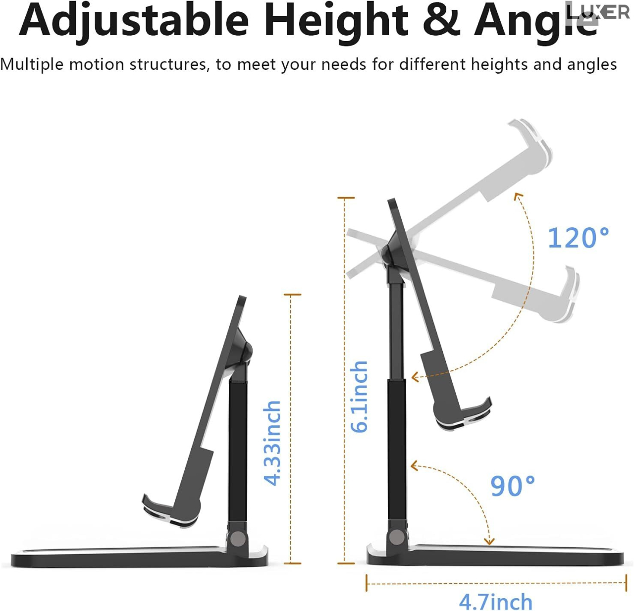Suport universal pliabil Luxer telefon tableta negru premium [7]