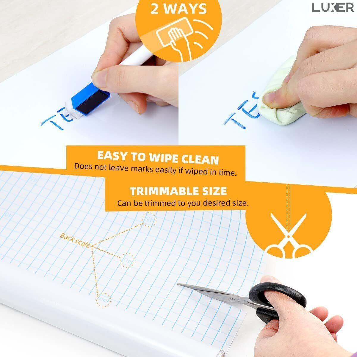 Tabla Scolara Neagra/Alba Tip Sticker Pentru Scris cu Creta sau Marker Luxer, Autocolant, 200x45 cm, Stickere Decorative Autocolante Pentru Bucatarie / Camera Copilului, pentru notite, retete jumbo ikea ieftina pentru interior luxer [5]