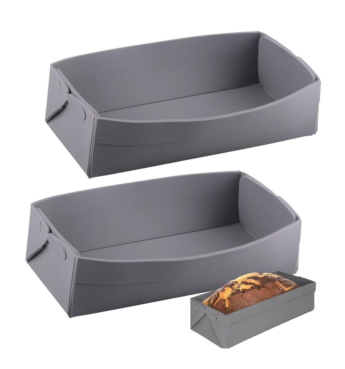 Tavă din silicon gri Luxer cu pereți detașabili, antiaderentă, rezistentă la temperaturi înalte, ideală pentru prăjituri, cheesecake și deserturi. [6]