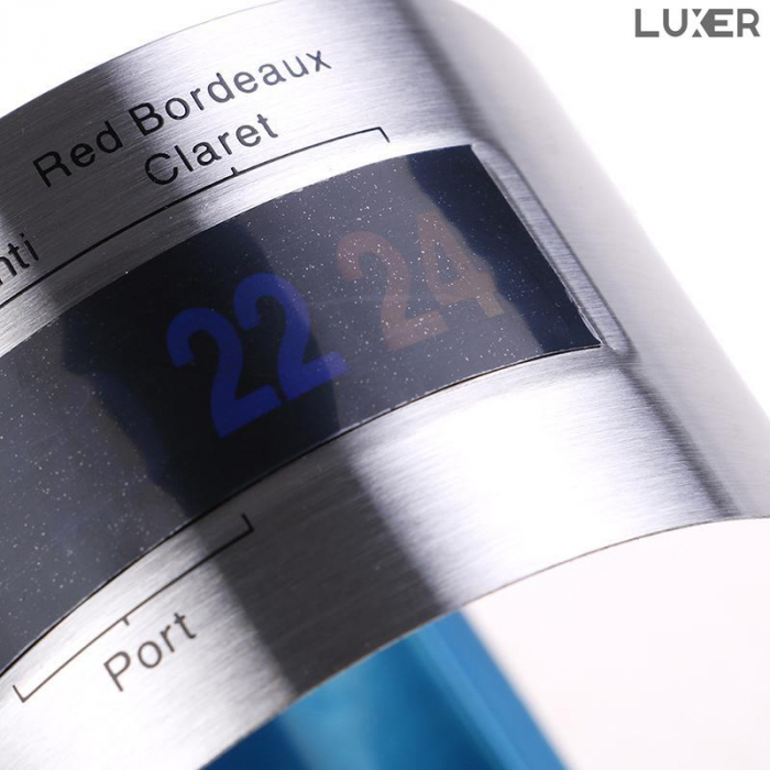 Termometru din Otel Inoxidabil pentru Sticla de Vin, Afisaj Digital LCD, Material Termocromic, Gradatie 4 – 24 °C, Dimensiuni 6x3.7 cm, Luxer, termometru pentru sticla de vin, tuica, whiskey cu afisaj digital dedeman emag cadou secret santa luxer [4]