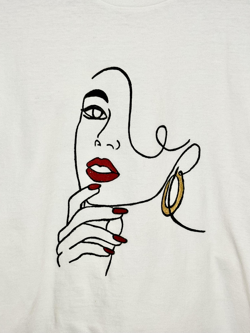 Tricou Pictat Manual "Feminine Line" Luxer, cadou original, inedit pentru persoana iubita, cadou pentru diriginta, cadou pentru invatatoare, cadou pentru educatoare, cadou martie martisor [2]