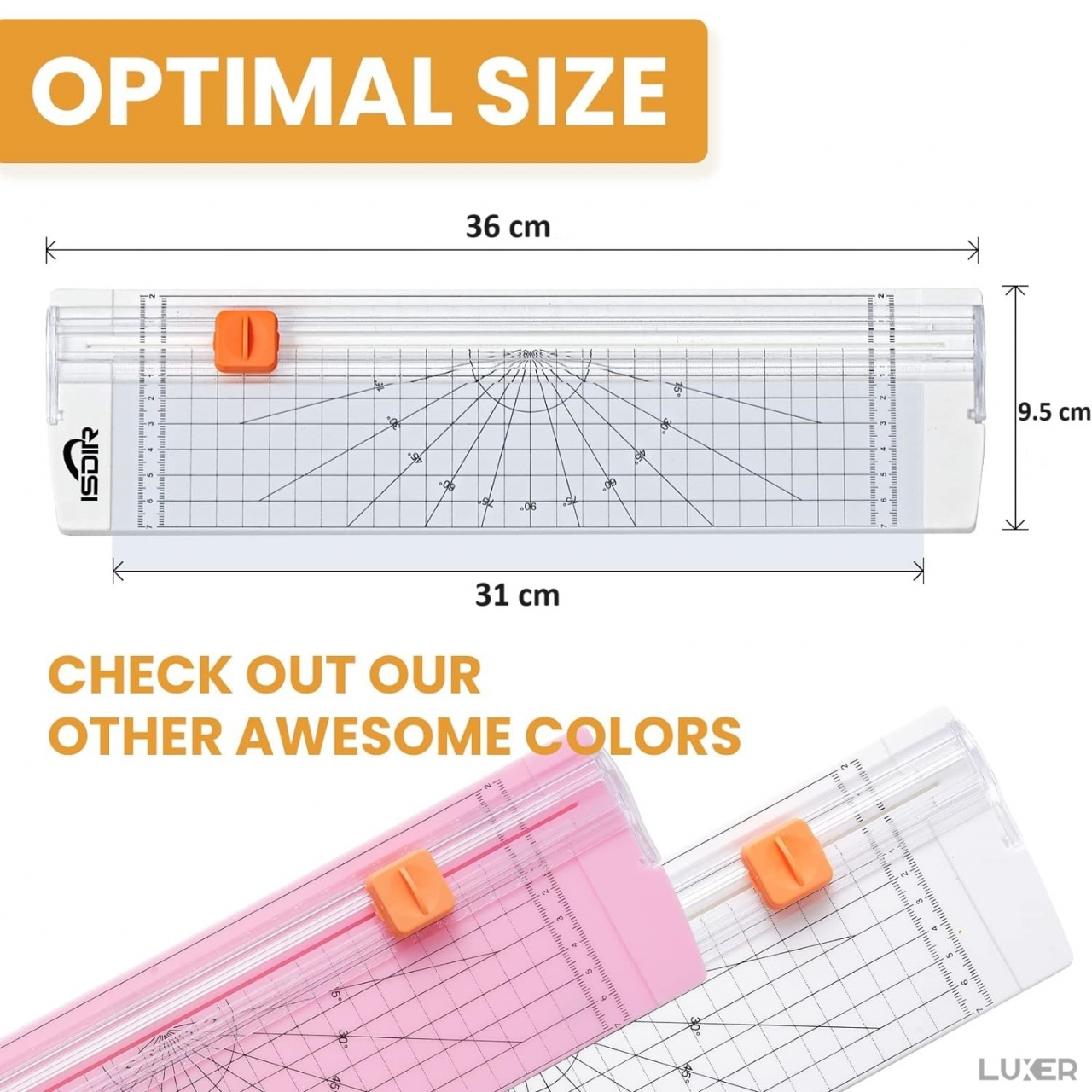 Trimmer Pentru Taiat Hartie/Etichete/Fotografii Cu 5 Lame si Rigla Laterala, Sistem de Siguranta Degete, Utilizare Home&Office, Dimensiuni 36x9.5 cm, Alb, Luxer, Trimmer Pentru Taiat Hartie, Etichete, Fotografii Cu 5 Lame si Rigla Laterala, Sistem de Siguranta Degete, Utilizare Home&Office, hartie a4, a0, carrefour, lidl, auchan, altex, emag, luxer [11]