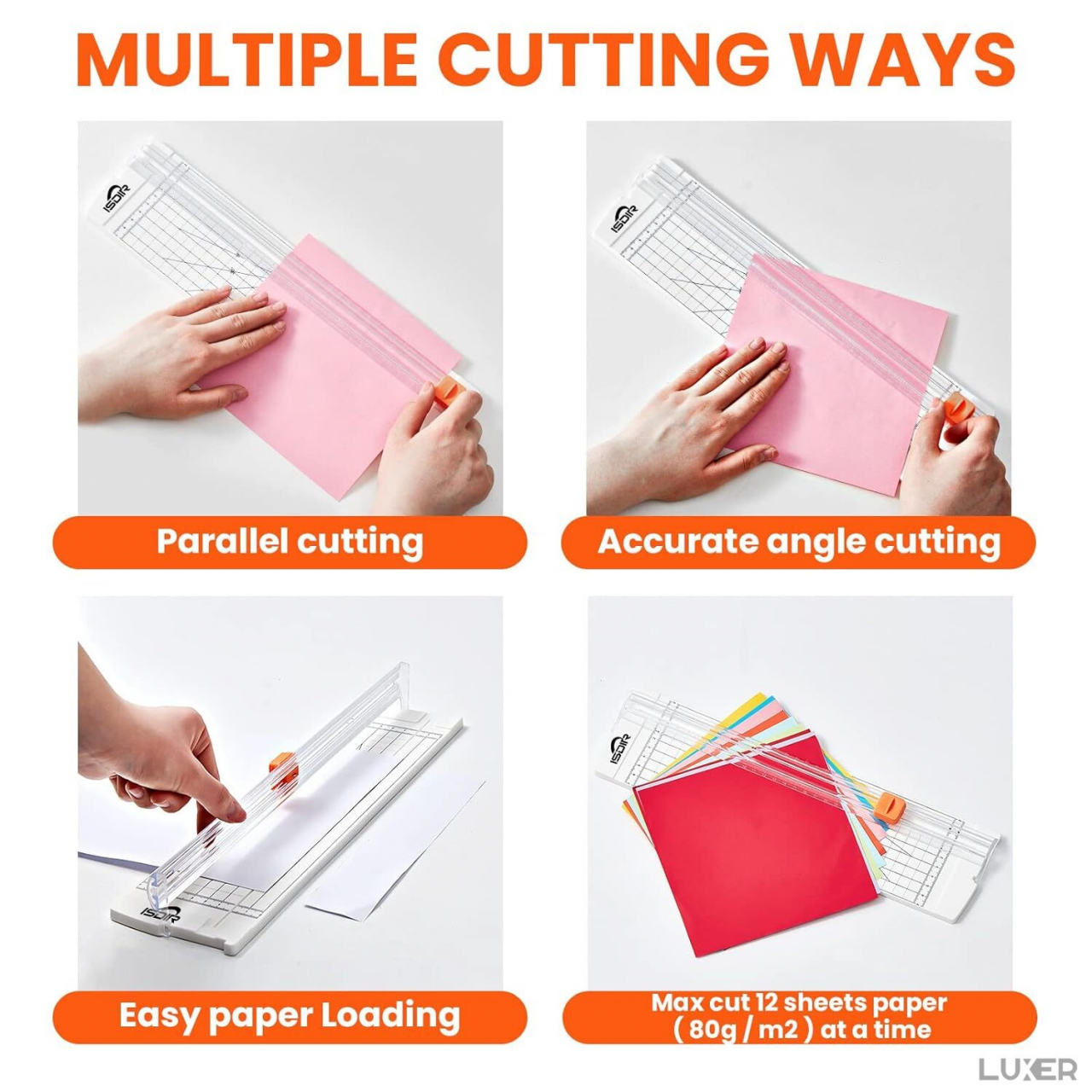 Trimmer Pentru Taiat Hartie/Etichete/Fotografii Cu 5 Lame si Rigla Laterala, Sistem de Siguranta Degete, Utilizare Home&Office, Dimensiuni 36x9.5 cm, Alb, Luxer, Trimmer Pentru Taiat Hartie, Etichete, Fotografii Cu 5 Lame si Rigla Laterala, Sistem de Siguranta Degete, Utilizare Home&Office, hartie a4, a0, carrefour, lidl, auchan, altex, emag, luxer [3]