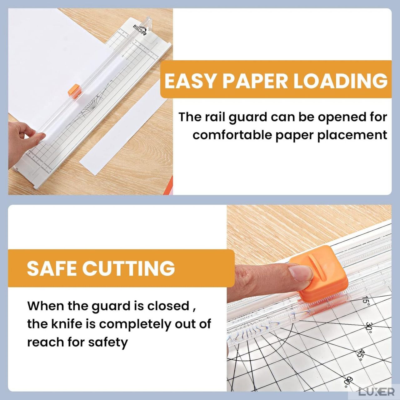 Trimmer Pentru Taiat Hartie/Etichete/Fotografii Cu 5 Lame si Rigla Laterala, Sistem de Siguranta Degete, Utilizare Home&Office, Dimensiuni 36x9.5 cm, Alb, Luxer, Trimmer Pentru Taiat Hartie, Etichete, Fotografii Cu 5 Lame si Rigla Laterala, Sistem de Siguranta Degete, Utilizare Home&Office, hartie a4, a0, carrefour, lidl, auchan, altex, emag, luxer [5]