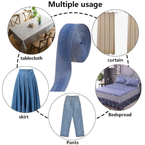 Banda termocolantă Luxer albastră de 5 metri pentru tivuri fără coasere, aplicare rapidă cu fierul de călcat. [8]