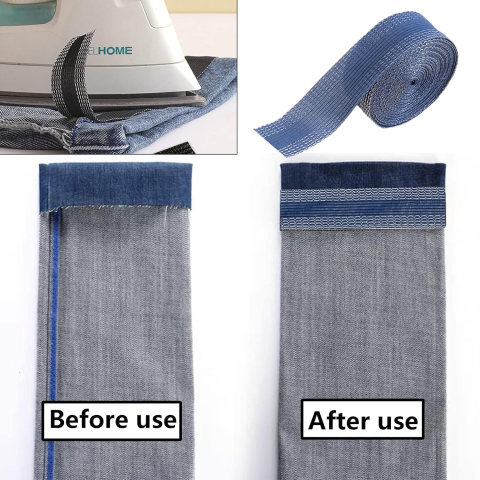 Banda termocolantă Luxer albastră de 5 metri pentru tivuri fără coasere, aplicare rapidă cu fierul de călcat. [2]