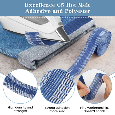 Banda termocolantă Luxer albastră de 5 metri pentru tivuri fără coasere, aplicare rapidă cu fierul de călcat. [3]