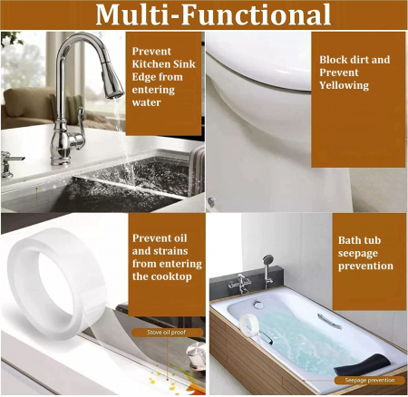 Banda Acrilica Autoadeziva Multisuprafete Pentru Protectie Impotriva Umezelii si Mucegaiului, One Side Adhesive, Luxer, 300x3 cm, banda adeziva impermeabila pentru rosturi gresie faianta chiuveta hidroizolanta ieftina transparenta dedeman hornbach luxer [1]
