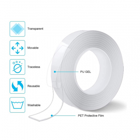 Banda Acrilica Dublu-Adeziva Luxer, Utilizare Universala, Double-Side Adhesive, 500x2 cm banda dublu adeziva impermeabila pentru rosturi gresie faianta chiuveta hidroizolanta ieftina transparenta dedeman hornbach luxer [2]