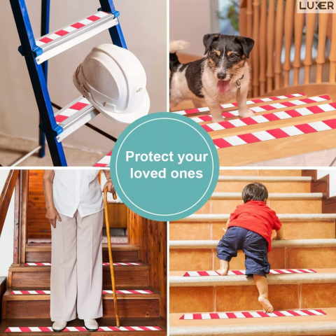 Banda Adeziva Antiderapanta pentru Scari/Trepte Interior/Exterior, Multisuprafete, Rezistenta la Apa, Lungime 5 m, Latime 5 cm, Negru, Luxer, Banda Adeziva Antiderapanta Aderenta Sporita, entru Suprafete Umede, Alb-Rosu, Luxer Dedeman Leroy Merlin Emag Bilka Luxer [7]