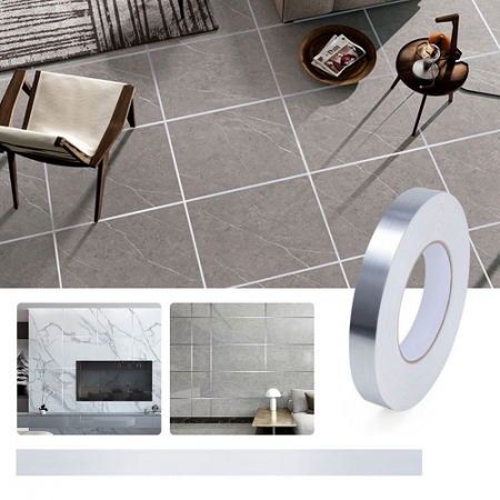 Banda Adeziva Decorativa Pentru Rosturi Gresie si Faianta Luxer, Argintiu/Silver, Negru/Metal-Black, Auriu/Gold, , 50mx0.5cm, decoratiuni gresie rosturi murdare solutie curatare vopsea marker dedeman hornbach leroy merlin jysk luxer [1]