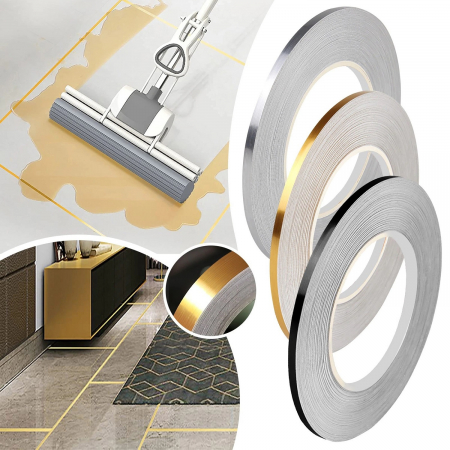 Banda Adeziva Decorativa Pentru Rosturi Gresie si Faianta Luxer, Argintiu/Silver, Negru/Metal-Black, Auriu/Gold, , 50mx0.5cm, decoratiuni gresie rosturi murdare solutie curatare vopsea marker dedeman hornbach leroy merlin jysk luxer [2]