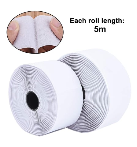 Casa, Gradina & Bricolaj - Bandă Autoadezivă Cu Cârlig si Buclă (Hook-&-Loop) Tip Scai, Dimensiuni 500x5 cm, Alb