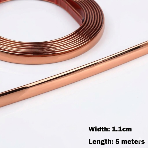 Benzi Adezive Decorative - Banda Decorativa Autoadeziva, 1.1 cm x 5 m, pentru Pereti, Mobilier, Decoratiuni Auto si Interioare, Rezistenta la Apa, Durabila, Usor de Aplicat, Gold, Luxer, Banda adeziva decorativa de lipit pentru perete auriu roz tip platbanda / bordura prete, ornamentala luxer