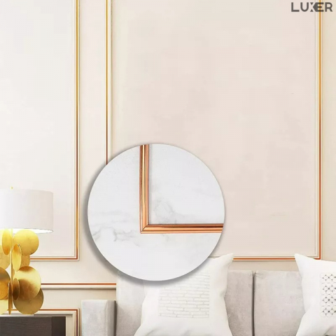 Banda Decorativa Autoadeziva, 1.1 cm x 5 m, pentru Pereti, Mobilier, Decoratiuni Auto si Interioare, Rezistenta la Apa, Durabila, Usor de Aplicat, Gold, Luxer, Banda adeziva decorativa de lipit pentru perete auriu roz tip platbanda / bordura prete, ornamentala luxer [1]