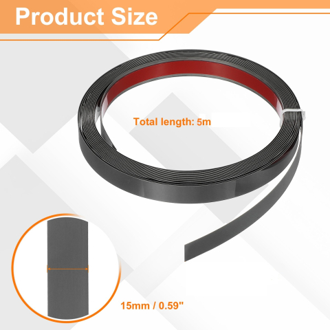 Bandă decorativă autoadezivă Luxer cu efect de oglindă neagra, lungime 5 metri, lățime 1.5 cm, material reflectorizant premium, ideală pentru decoruri interioare, mobilier și rame. [8]