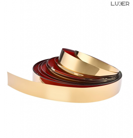 Banda Decorativa Autoadeziva Pentru Perete Cu Efect de Oglinda Luxer, Lungime 500 cm, Latime 2 cm, Gold, Banda Adeziva Metalica Pentru Mobila/Usi/Ferestre pentru Decor Dedeman Leroy Merlin Emag Gresie/Faianta Luxer [13]