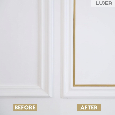 Banda Decorativa Autoadeziva Pentru Perete Cu Efect de Oglinda Luxer, Lungime 500 cm, Latime 2 cm, Gold, Banda Adeziva Metalica Pentru Mobila/Usi/Ferestre pentru Decor Dedeman Leroy Merlin Emag Gresie/Faianta Luxer [8]