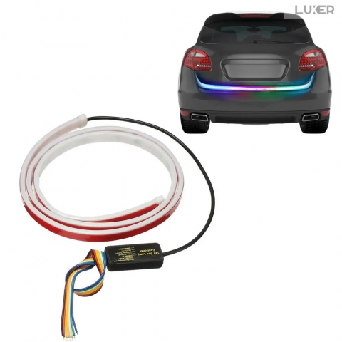 Banda LED Autoadeziva Pentru Portbagaj cu Semnalizare Dinamica Stanga/Dreapta/Marsarier/Frana, Rezistenta la Apa si la Temperaturi Ridicate, Compatibilitate Universala,Lungime 120 cm, Luxer, Banda LED Auto Autoadeziva Pentru Portbagaj cu Semnalizare Dinamica, Pentru Exterior, Dedeman, Rgb, 12 V, kit banda led pentru stopuri, Altex Jumbo Olx Leroy Merlin Luxer [14]