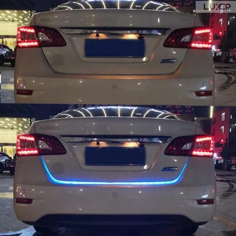 Banda LED Autoadeziva Pentru Portbagaj cu Semnalizare Dinamica Stanga/Dreapta/Marsarier/Frana, Rezistenta la Apa si la Temperaturi Ridicate, Compatibilitate Universala,Lungime 120 cm, Luxer, Banda LED Auto Autoadeziva Pentru Portbagaj cu Semnalizare Dinamica, Pentru Exterior, Dedeman, Rgb, 12 V, kit banda led pentru stopuri, Altex Jumbo Olx Leroy Merlin Luxer [2]
