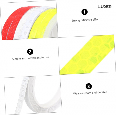 Banda Reflectorizanta Autoadeziva Pentru Bicicleta, Motocicleta, Masina, Scari sau Alte Suprafete, Model Hexagonal, Dimensiuni 800x1 cm, Argintiu, Luxer [10]