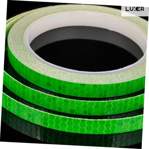 Banda Reflectorizanta Autoadeziva Pentru Bicicleta, Motocicleta, Masina, Scari sau Alte Suprafete, Model Hexagonal, Dimensiuni 800x1 cm, Verde, Luxer [1]