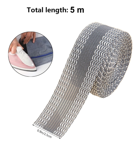 Banda termocolantă Luxer gri de 5 metri pentru tivuri fără coasere, aplicare rapidă cu fierul de călcat. [7]