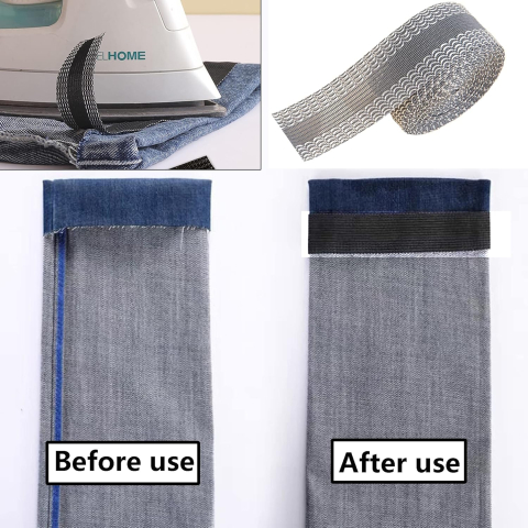 Banda termocolantă Luxer gri de 5 metri pentru tivuri fără coasere, aplicare rapidă cu fierul de călcat. [2]